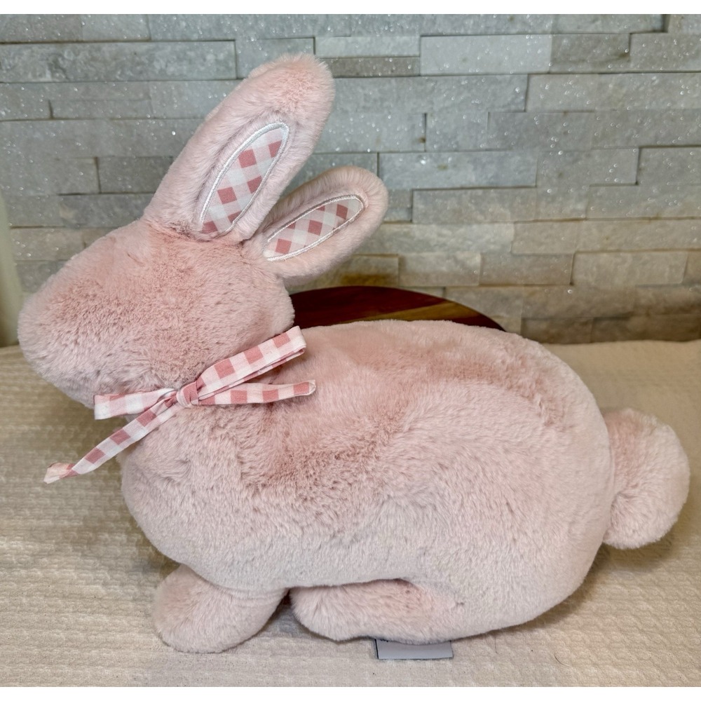 Cupcakes and Cashmere Easter Bunny Rabbit Pastel Pink Plush Pillow